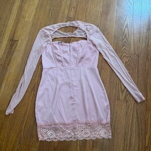 PrettyLittleThing Blush pink Lace Detail dress